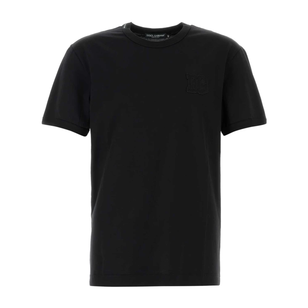 Dolce & Gabbana Men's Black T-Shirts, M, Patch-Detail T-Shirt