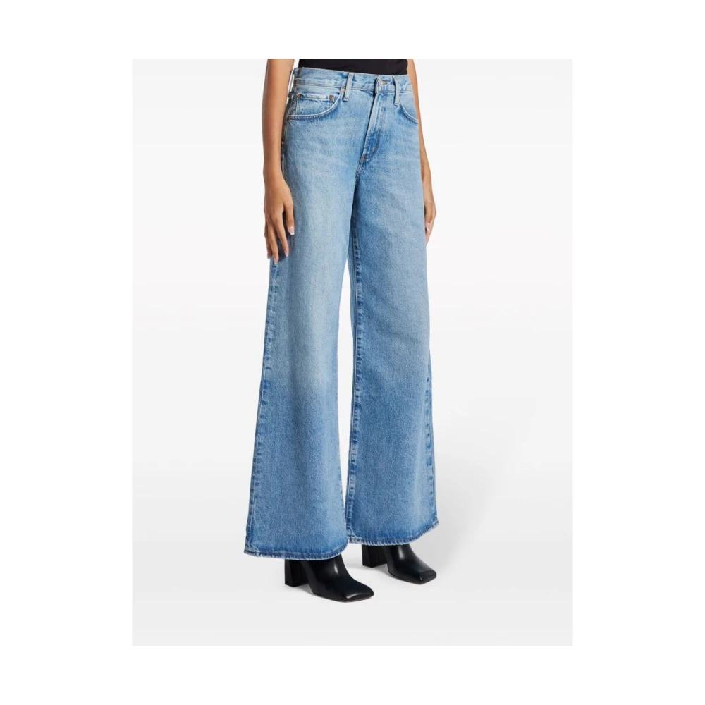 Agolde Blauwe Wide Leg Denim Jeans Blue Dames