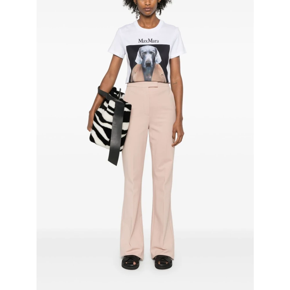 Max Mara Hondenprint T-shirts en Polos White Dames