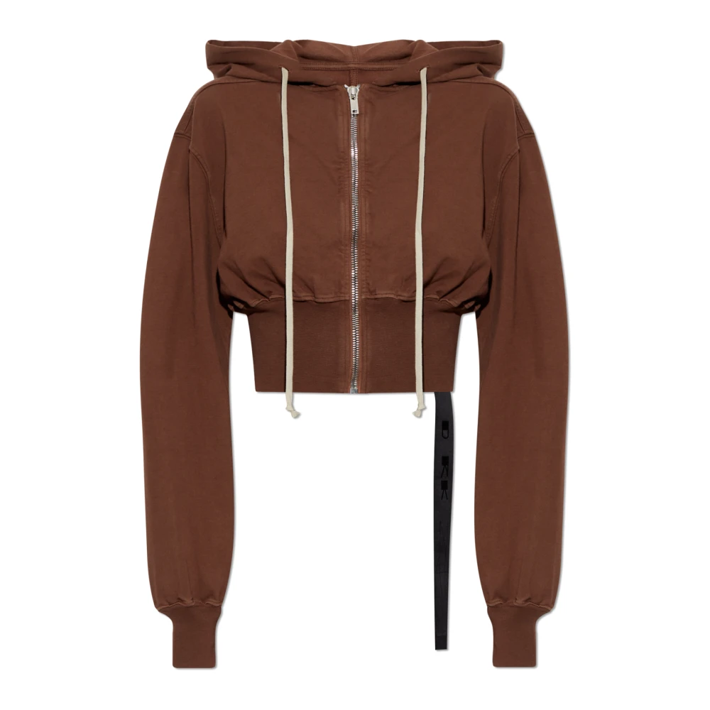 Rick Owens Short Sweatshirt Tatlin Brown Dames