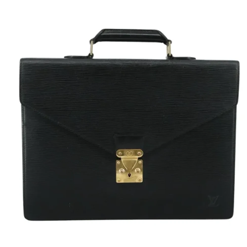 Louis Vuitton Vintage Pre-owned Leather briefcases Black Dames
