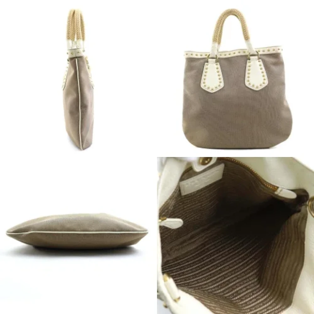 Prada Vintage Pre-owned Canvas prada-bags Brown Dames