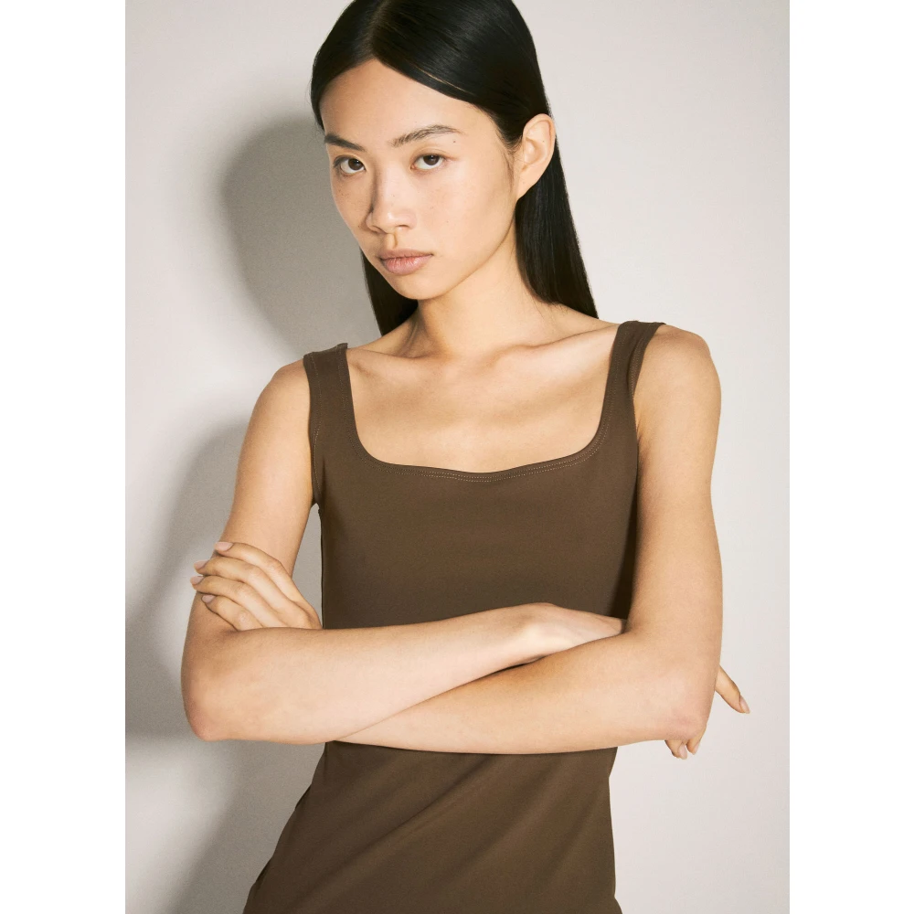 Entire Studios Square Neck Mini Jurk Brown Dames