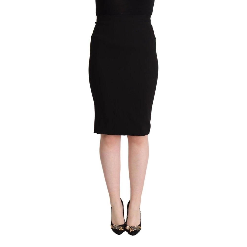 Dolce & Gabbana Women's Black High Waist Pencil Skirt - Midi Skirts - S - Skirts