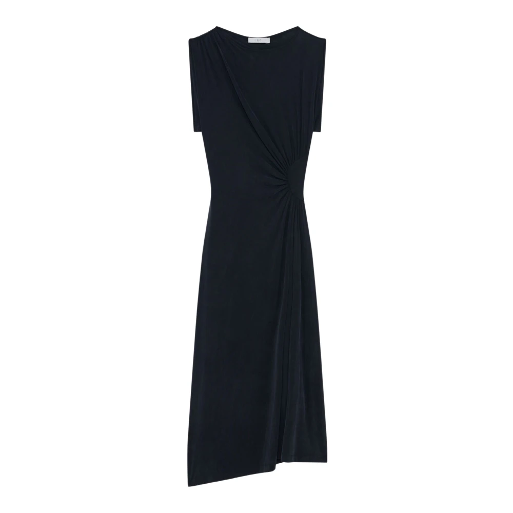 IRO Zwarte Mouwloze Jersey Jurk met Geplooide Details Black Dames