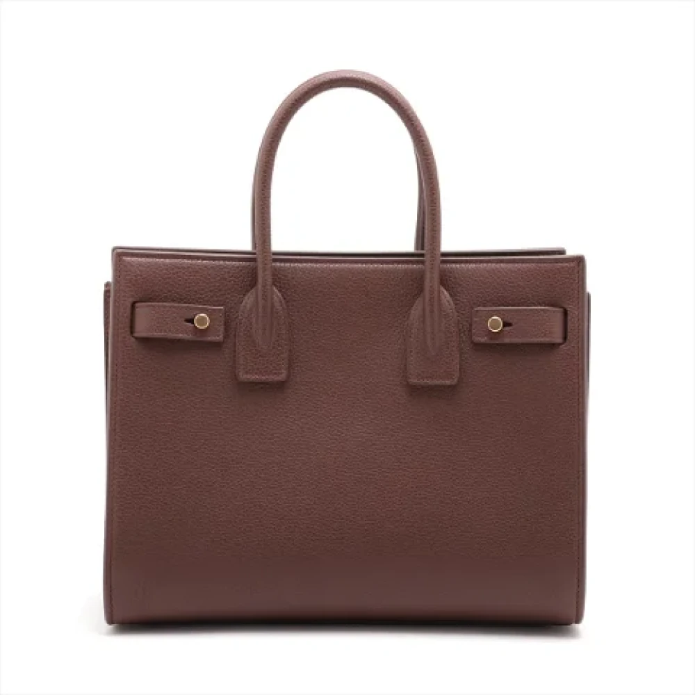 Yves Saint Laurent Vintage Pre-owned Leather handbags Brown Dames