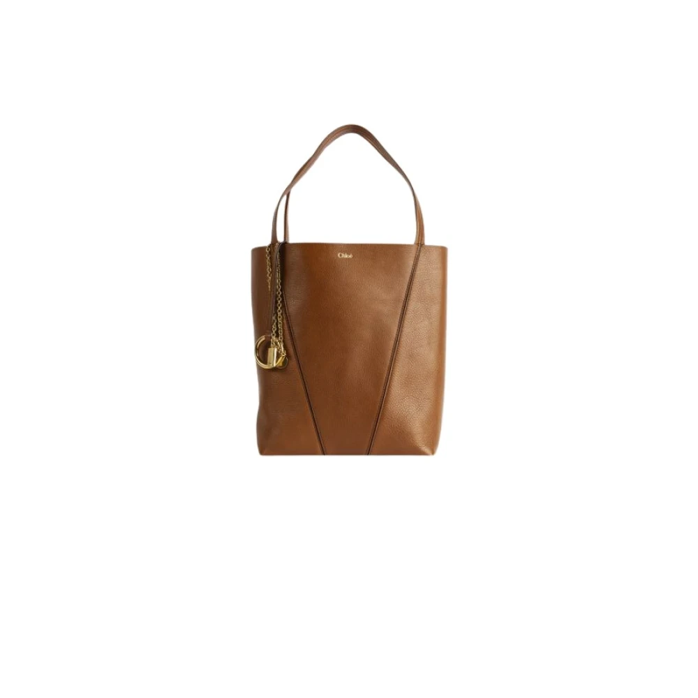Chloé Bruine Spin tote tas van leer Brown Dames