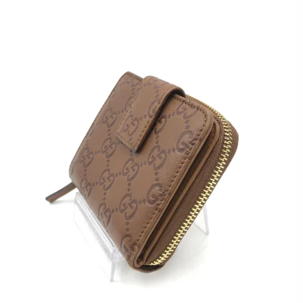 Gucci Vintage Pre-owned Fabric wallets Brown Dames