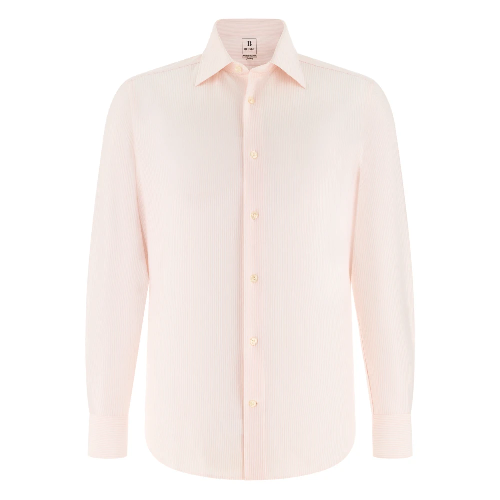 Boggi Milano Mannelijk Roze Overhemden Heren, M, Katoen, Regular Fit Japanese Jersey Polo Shirt