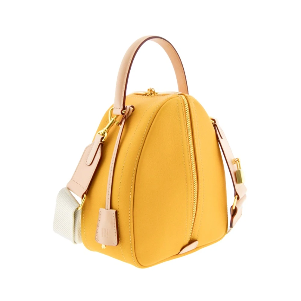 Carolina Herrera Vergrendelde Mimosa Leren Tas Yellow Dames