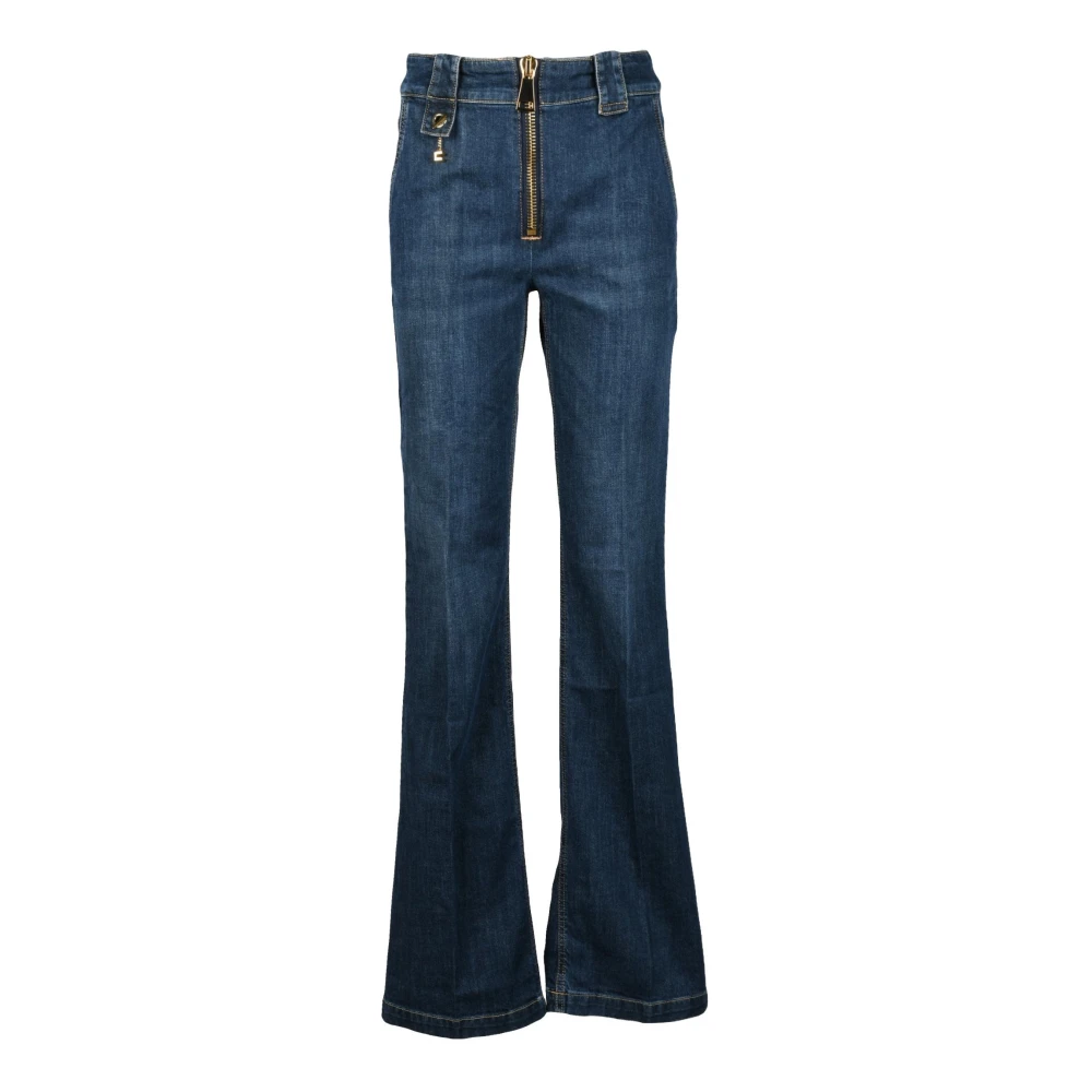 Elisabetta Franchi Stijlvolle Jeans in Katoenmix Blue Dames