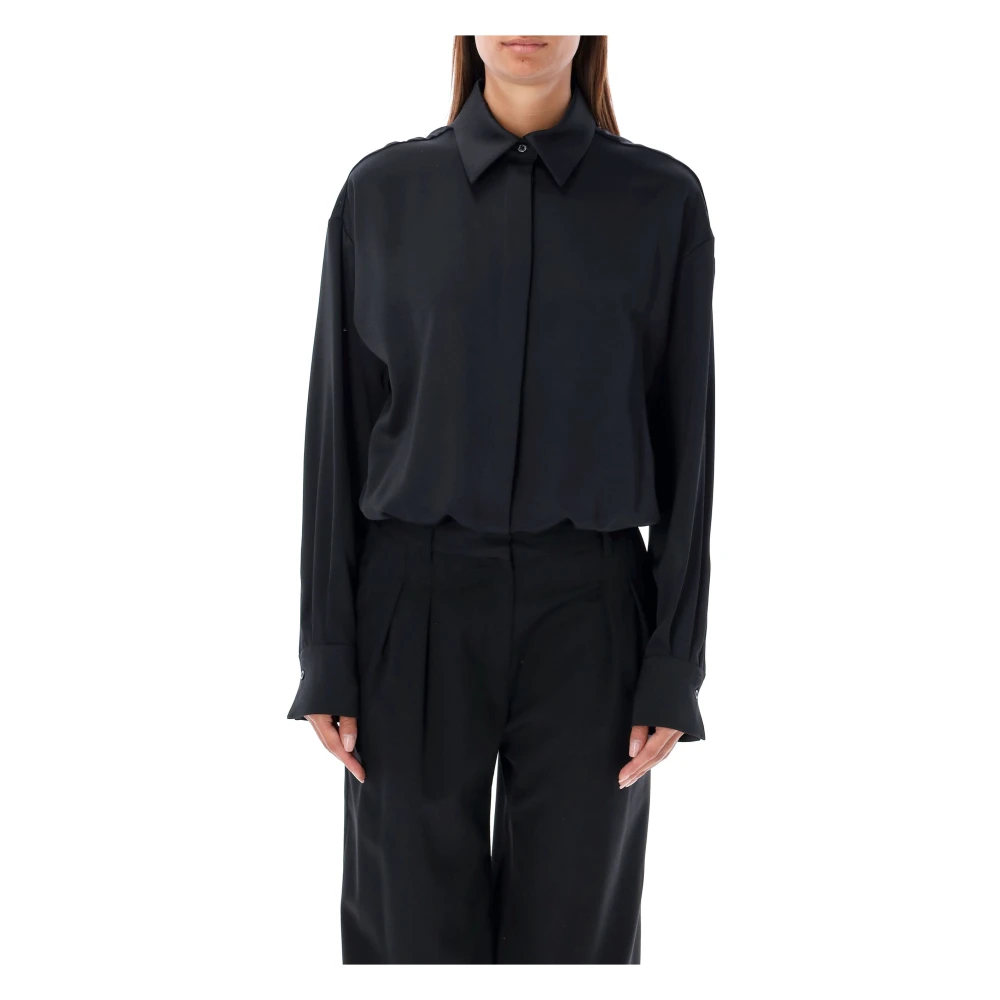 Emporio Armani Zijden Body Blouse T-Shirts Polos Black Dames