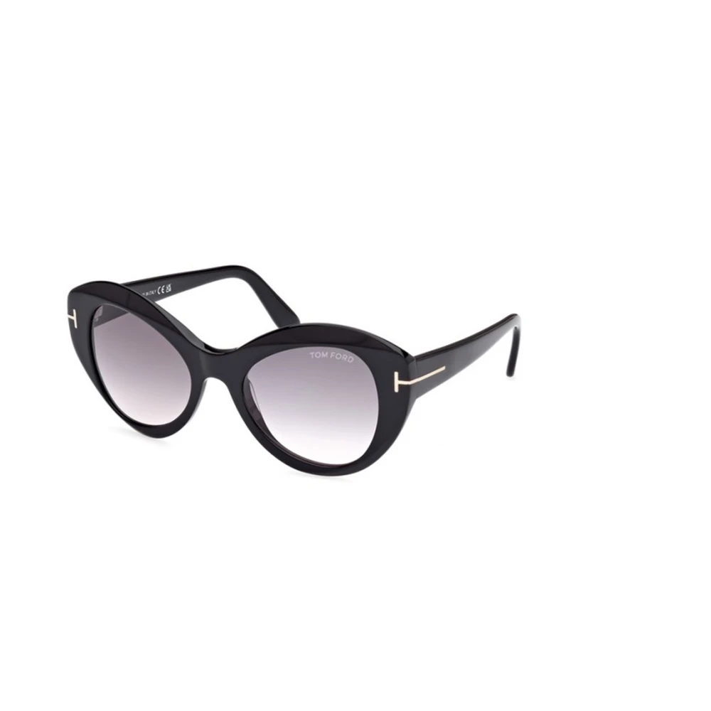 Sorte solbriller med gradient fargede linser