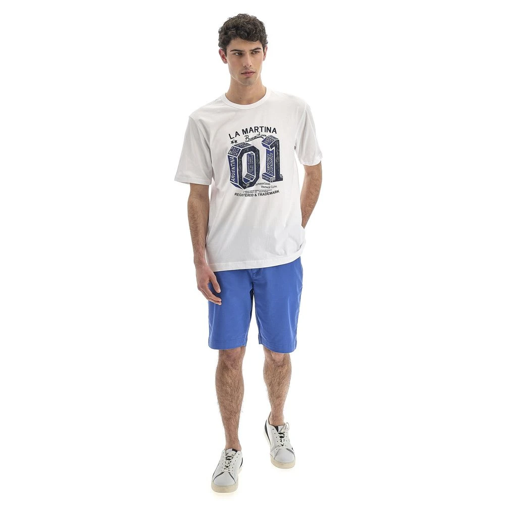 LA MARTINA Frontprint Jersey T-Shirt White Heren