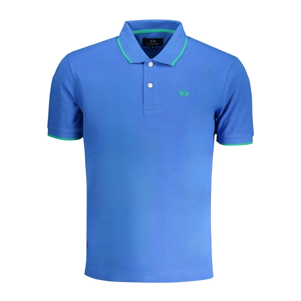 La Martina Men's Blue Short Sleeve Polo Shirt