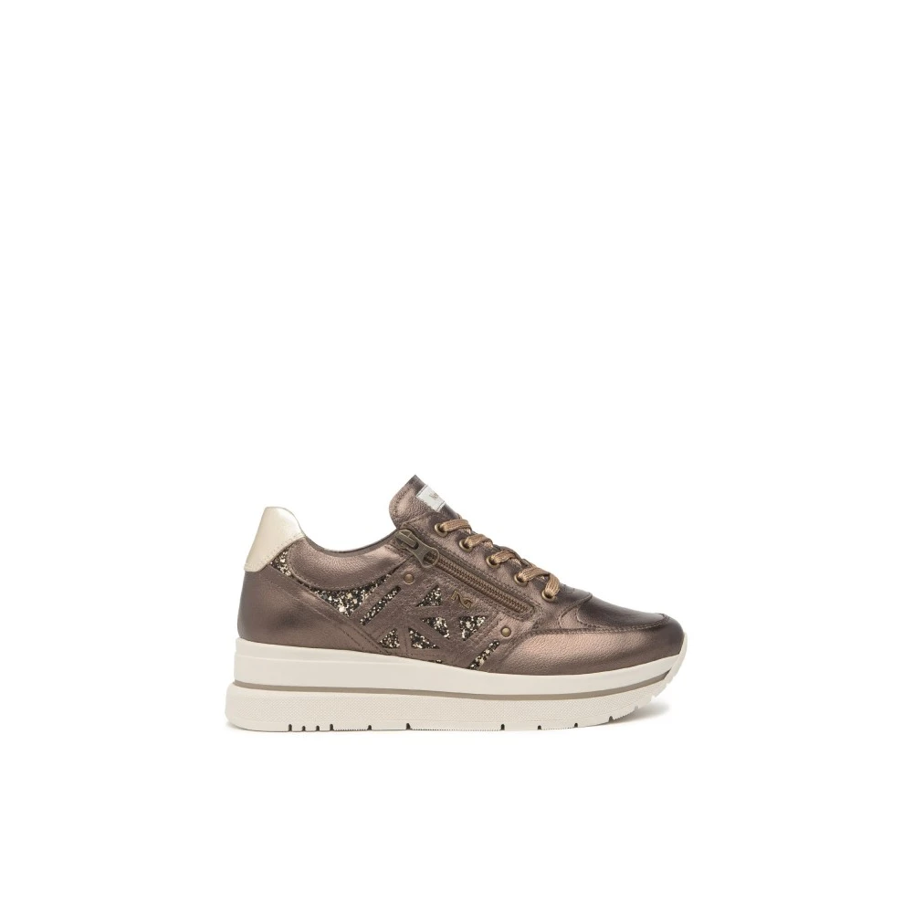 Nerogiardini Leren sneakers met ritssluiting Dames Schoenen Bruin