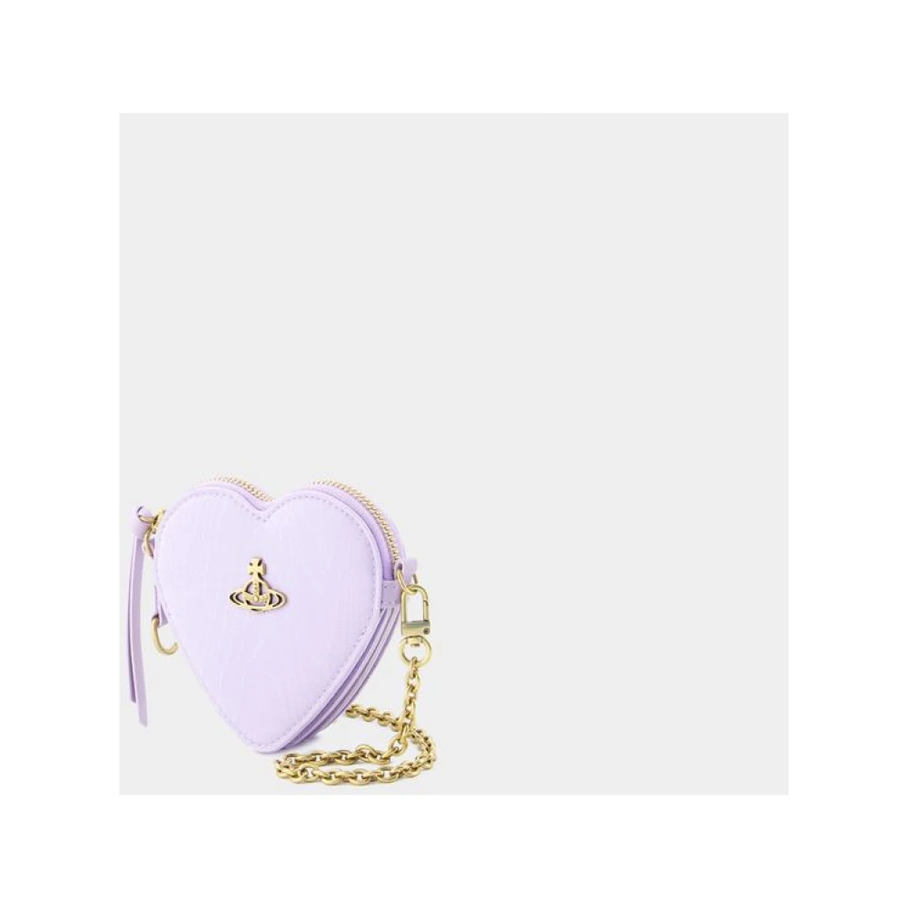 Vivienne Westwood Moire Heart Pols Tas Paars Purple Dames