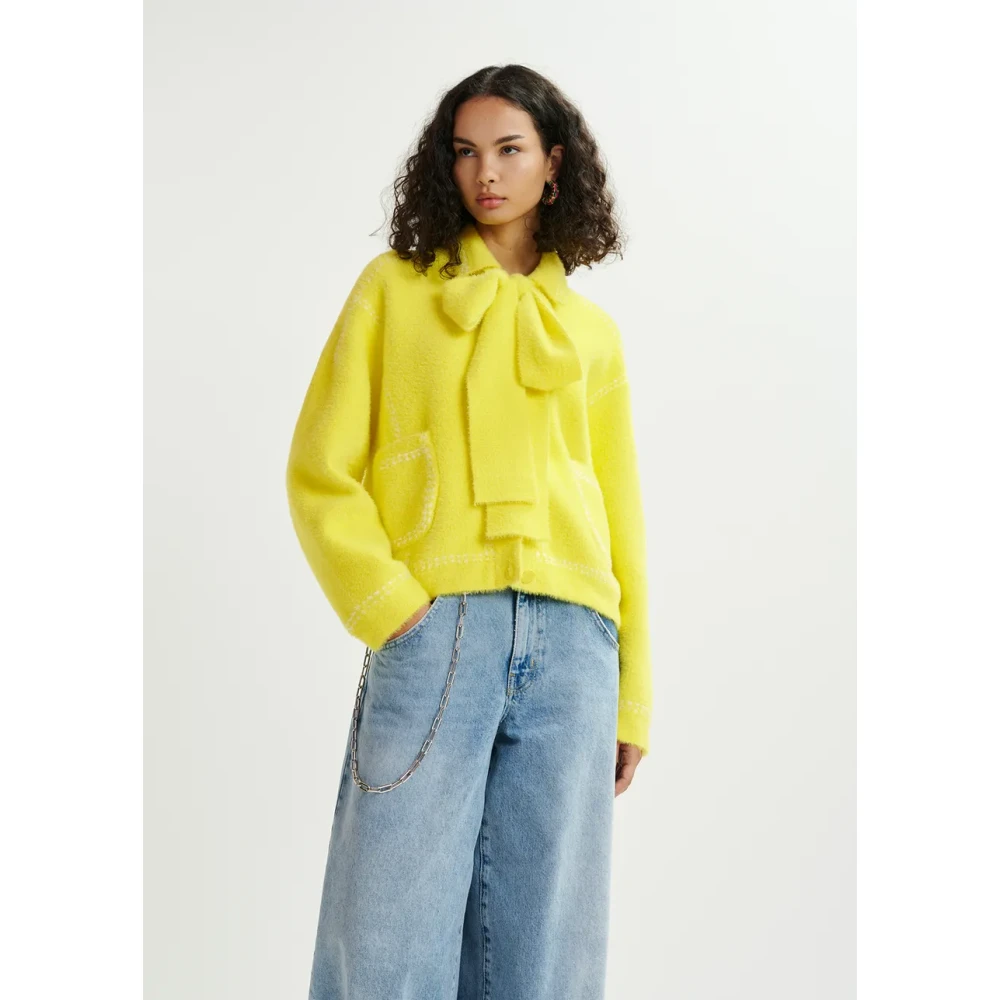 Essentiel Antwerp Strikvest met strik Yellow Dames