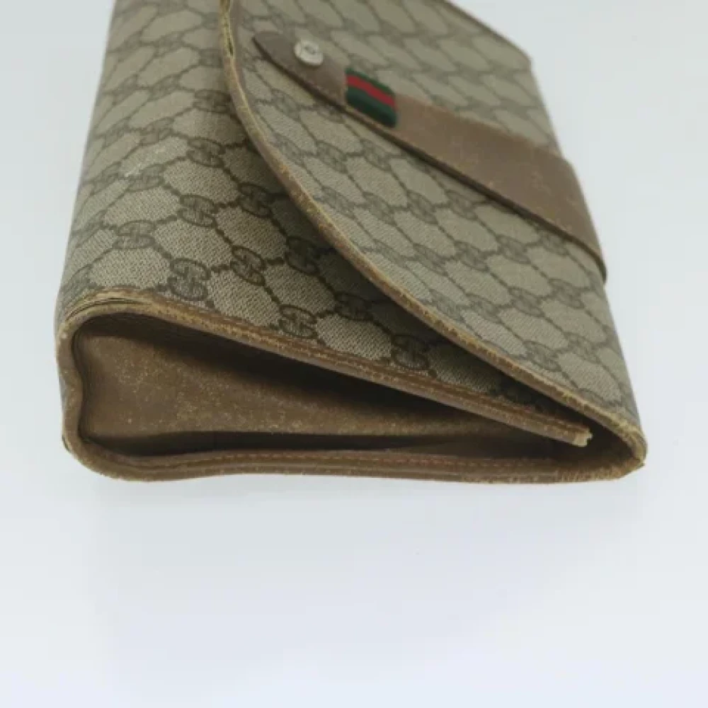 Gucci Vintage Pre-owned Leather clutches Beige Dames