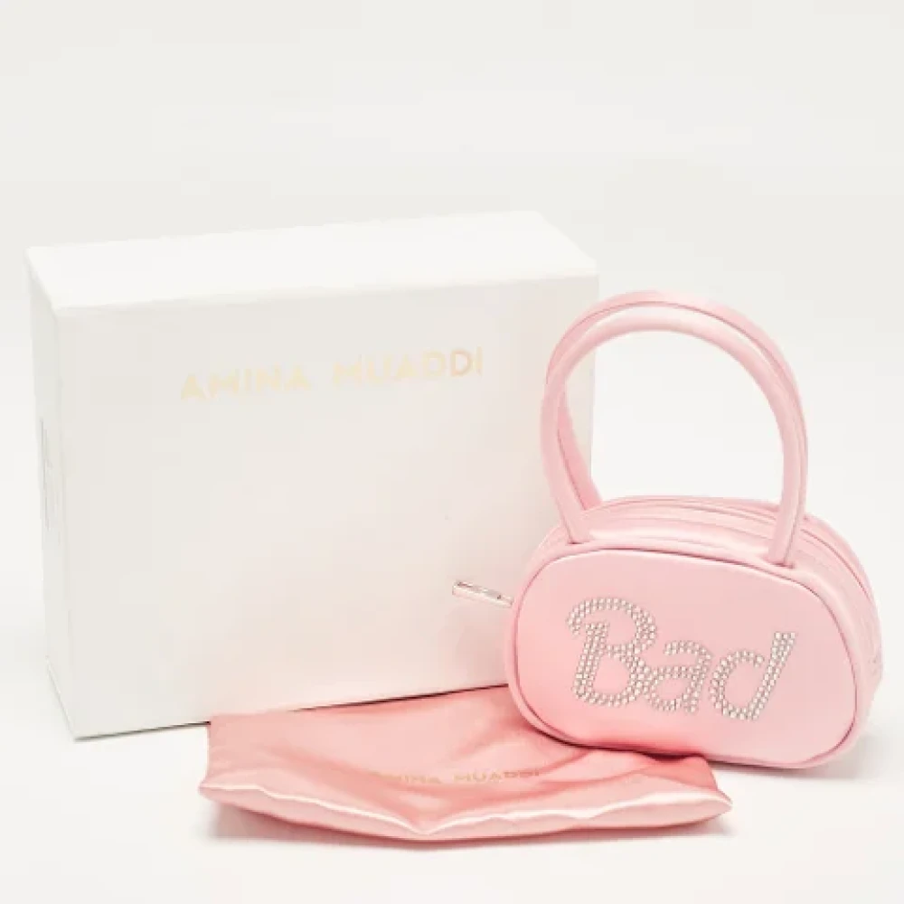Amina Muaddi Pre-owned Satin handbags Pink Dames
