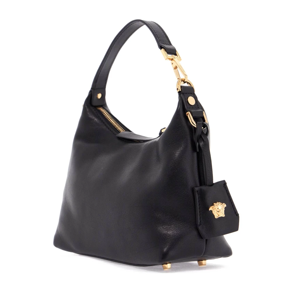 Versace Nappa Leren Hobo Tas Black Dames