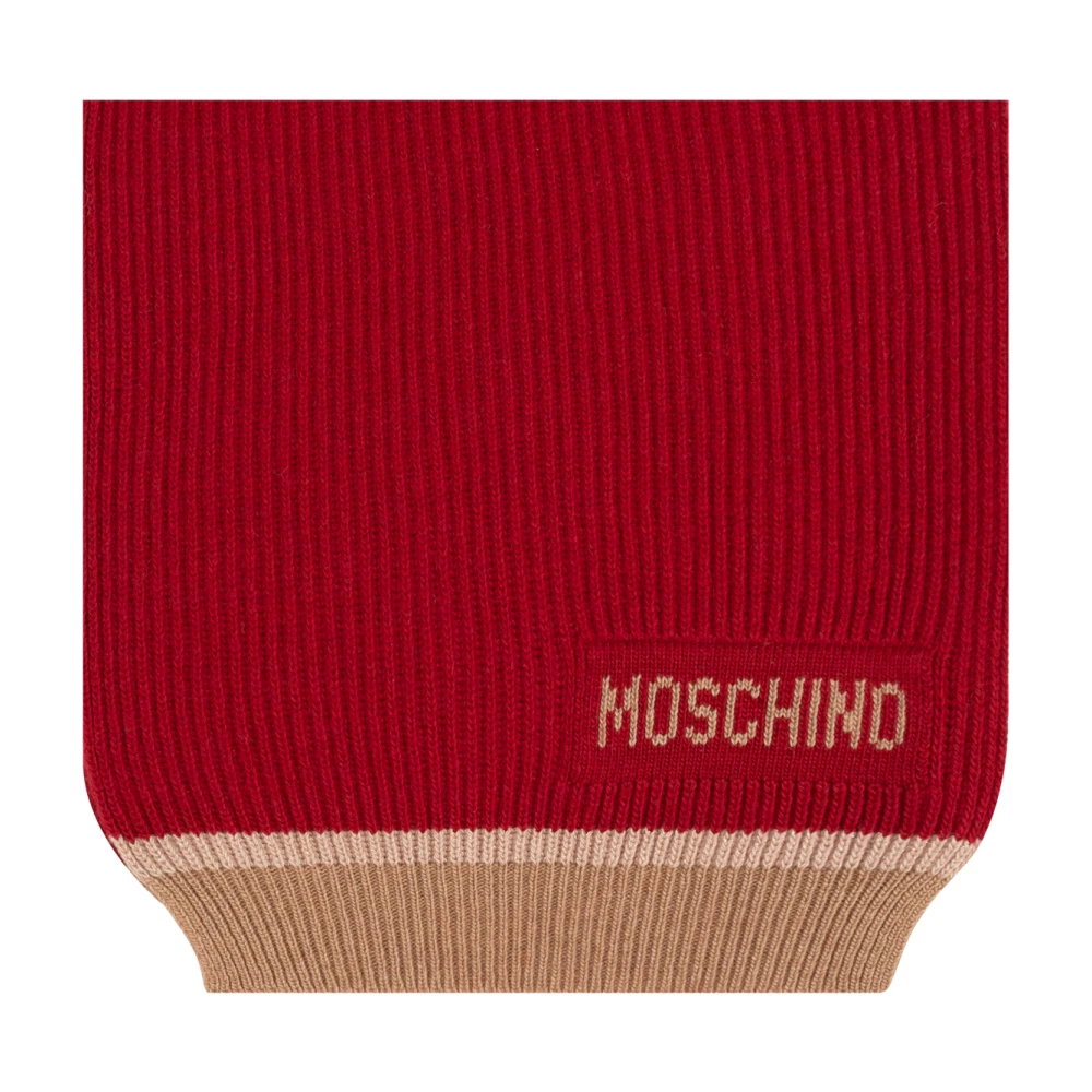 Moschino Sjaal met logo Red Unisex