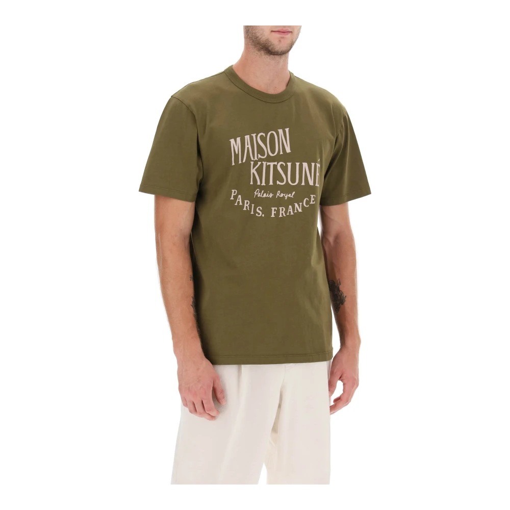 Maison Kitsuné Palais Royal Print T-Shirt Green Heren