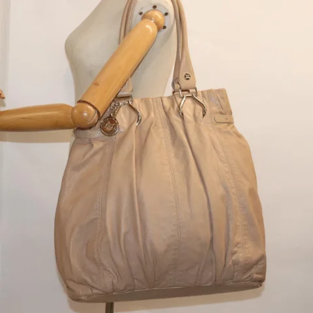Celine Vintage Pre-owned Leather totes Beige Dames