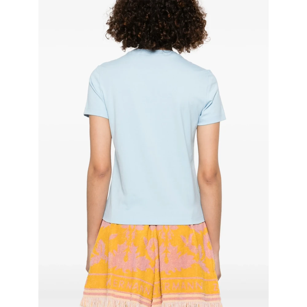 Casablanca Blauw Bedrukte Crewneck T-shirts en Polos Blue Dames