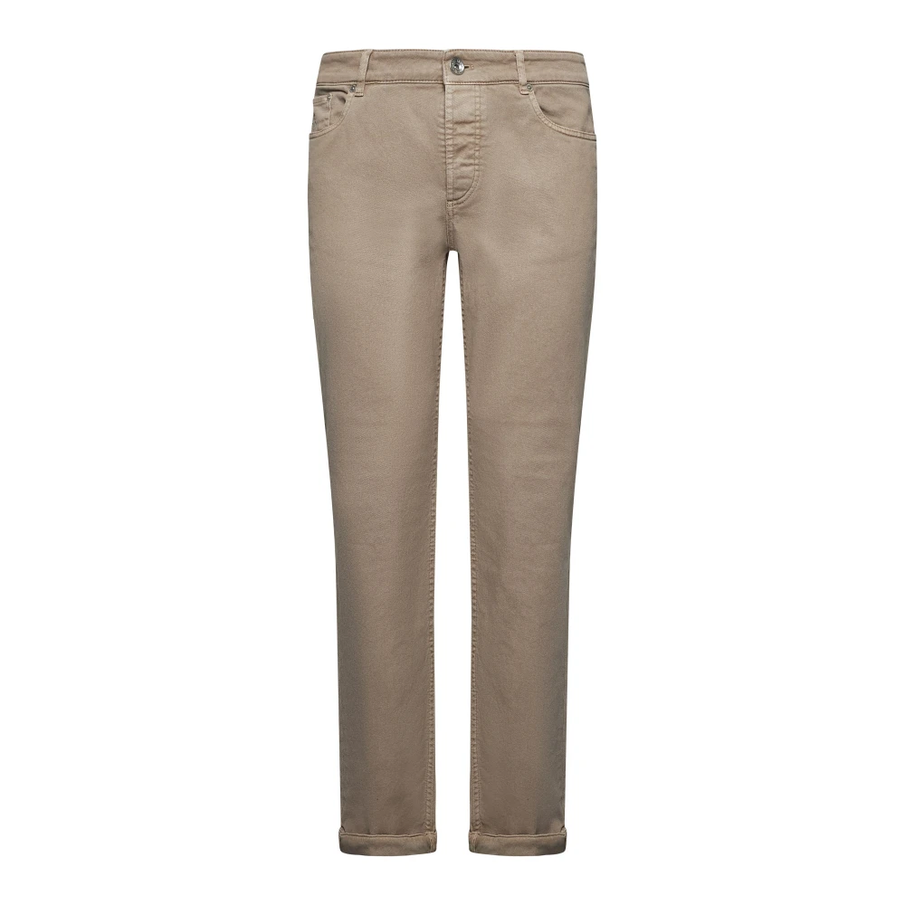 BRUNELLO CUCINELLI Beige Stretch Denim Straight-Leg Jeans Beige Heren