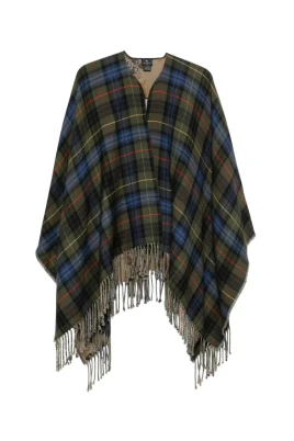 Tartan Fringed Poncho