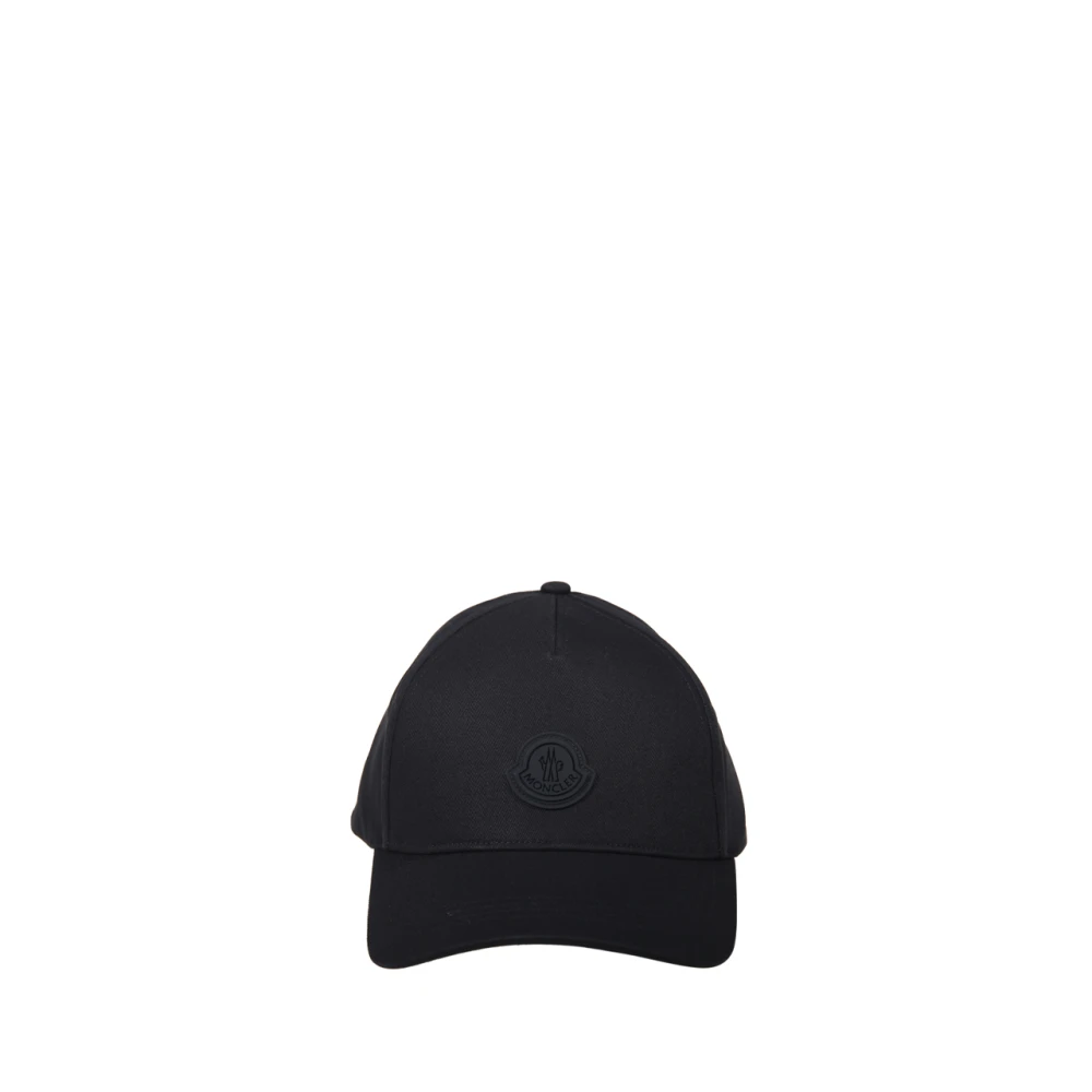 Moncler Black Hats & Caps, Male, One Size, Cotton Gabardine Baseball Cap