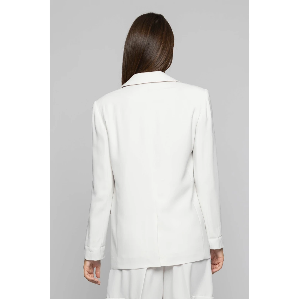 Kocca Elegante blazer met reverskraag White Dames