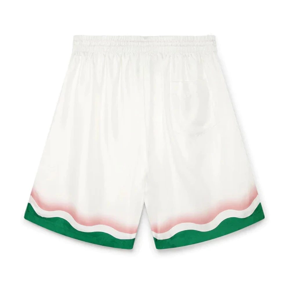 Casablanca Witte Zijden Shorts met Elastische Taille White Heren