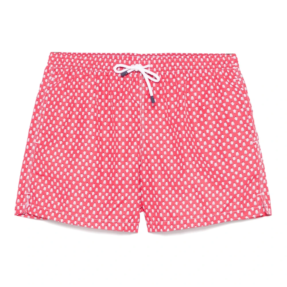 Fedeli Polyester Badshorts med Elastiskt Bälte Red, Herr