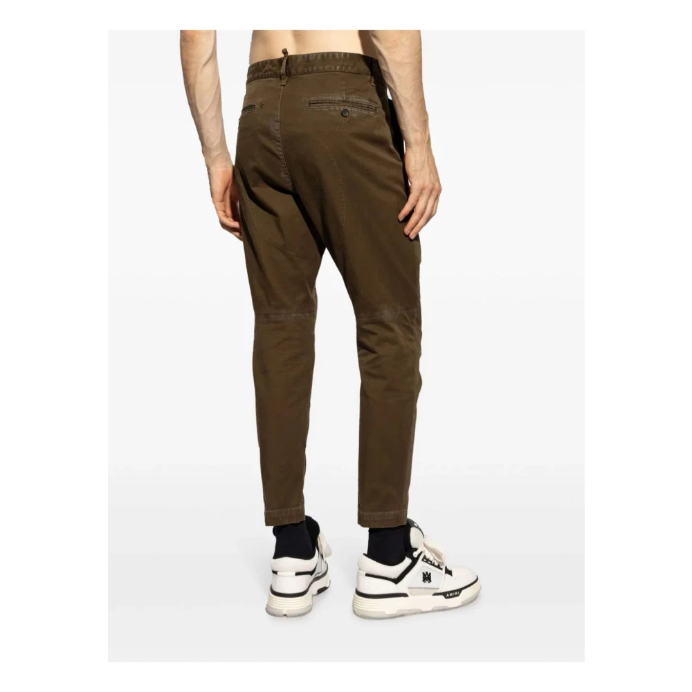 Dsquared2 Groene Stretch Katoenen Broek Gescheurd Green Heren