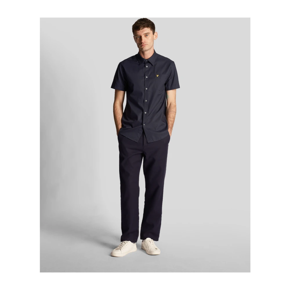 Lyle & Scott Korte Mouw Poplin Overhemd Blue Heren