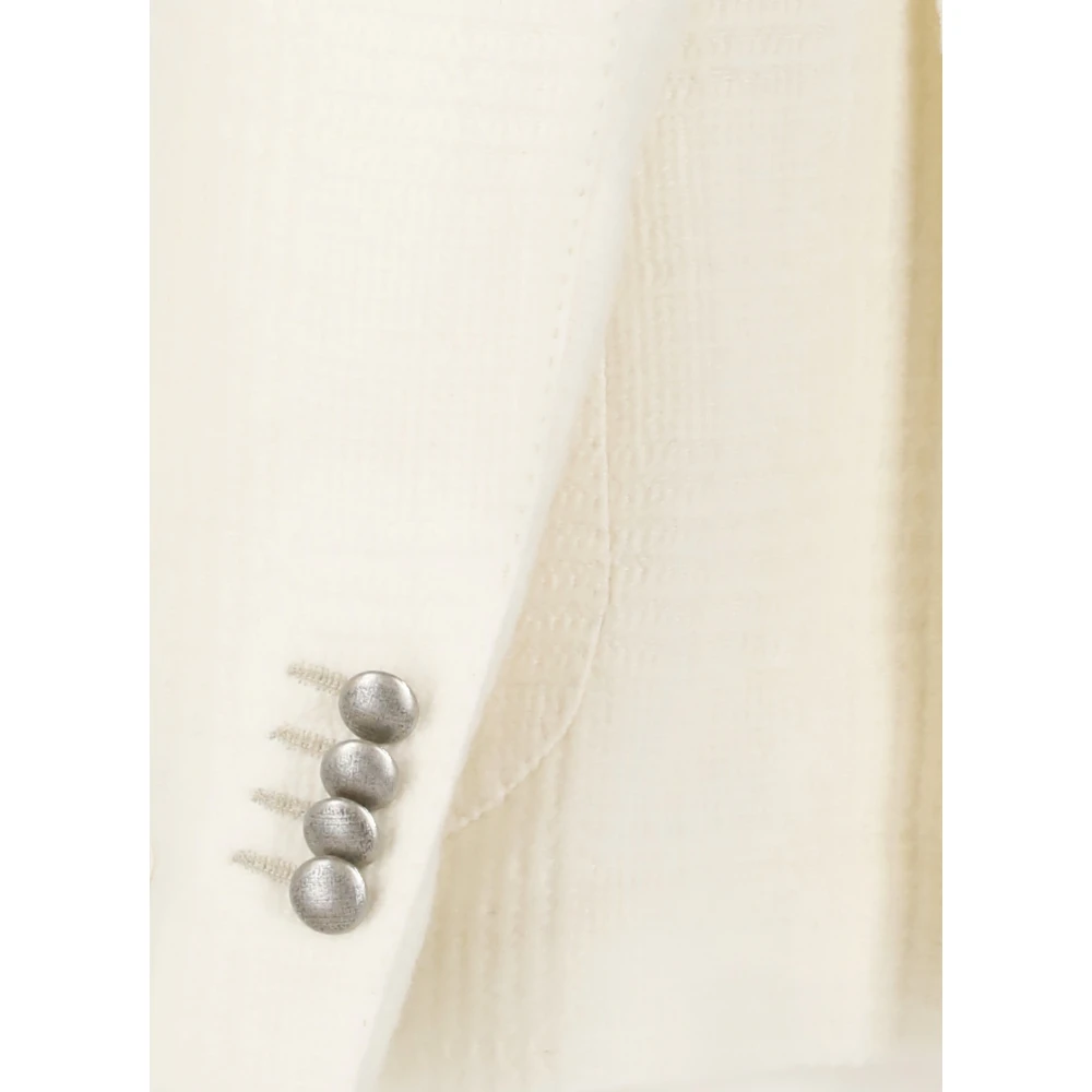 Lubiam Ivoor Wol Peak Revers Jas Beige Heren