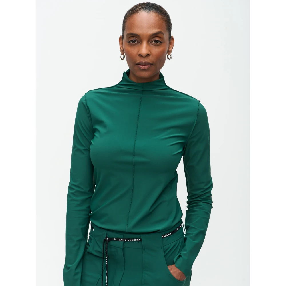 Jane Lushka Top van technisch jersey Green Dames
