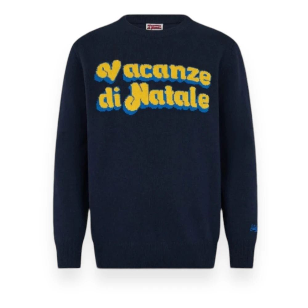 Saint Barth Zwarte Crew Neck Sweater met Logo Borduurwerk Black Heren
