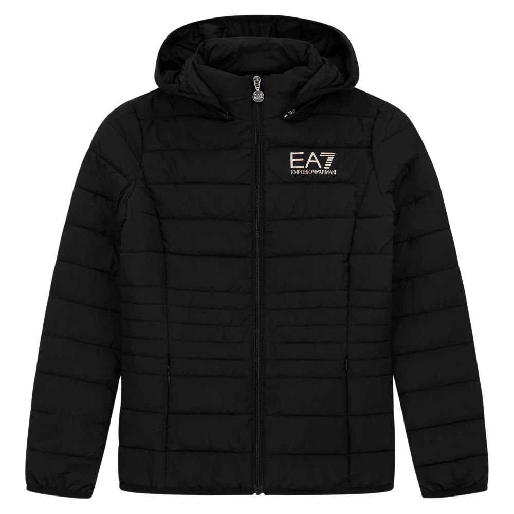 Emporio Armani Ea7 Kvinno Svart Jackor Dam, M, Polyester, Quilted Padded Jacket