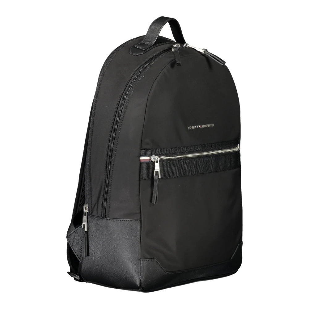 Tommy Hilfiger Zwarte heren rugzak met laptopvak Black Heren