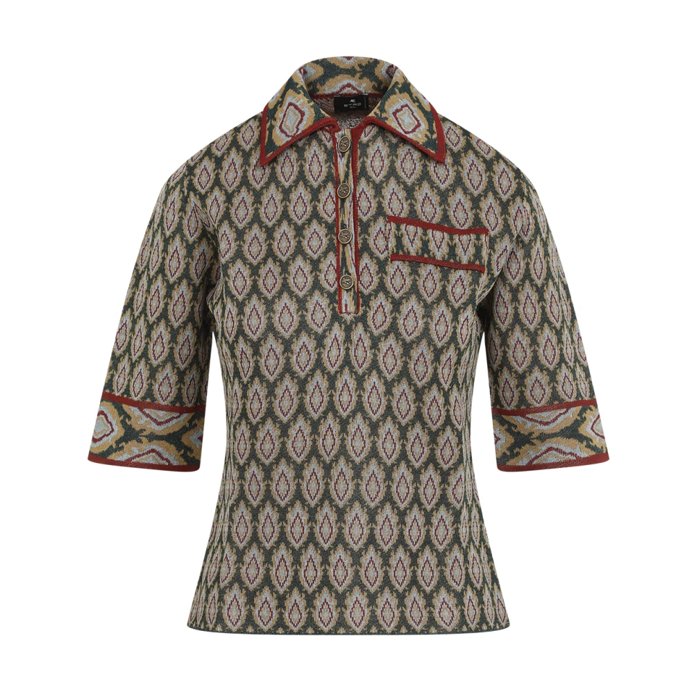 ETRO Groene T-shirt met stijl Aw24 Multicolor Dames