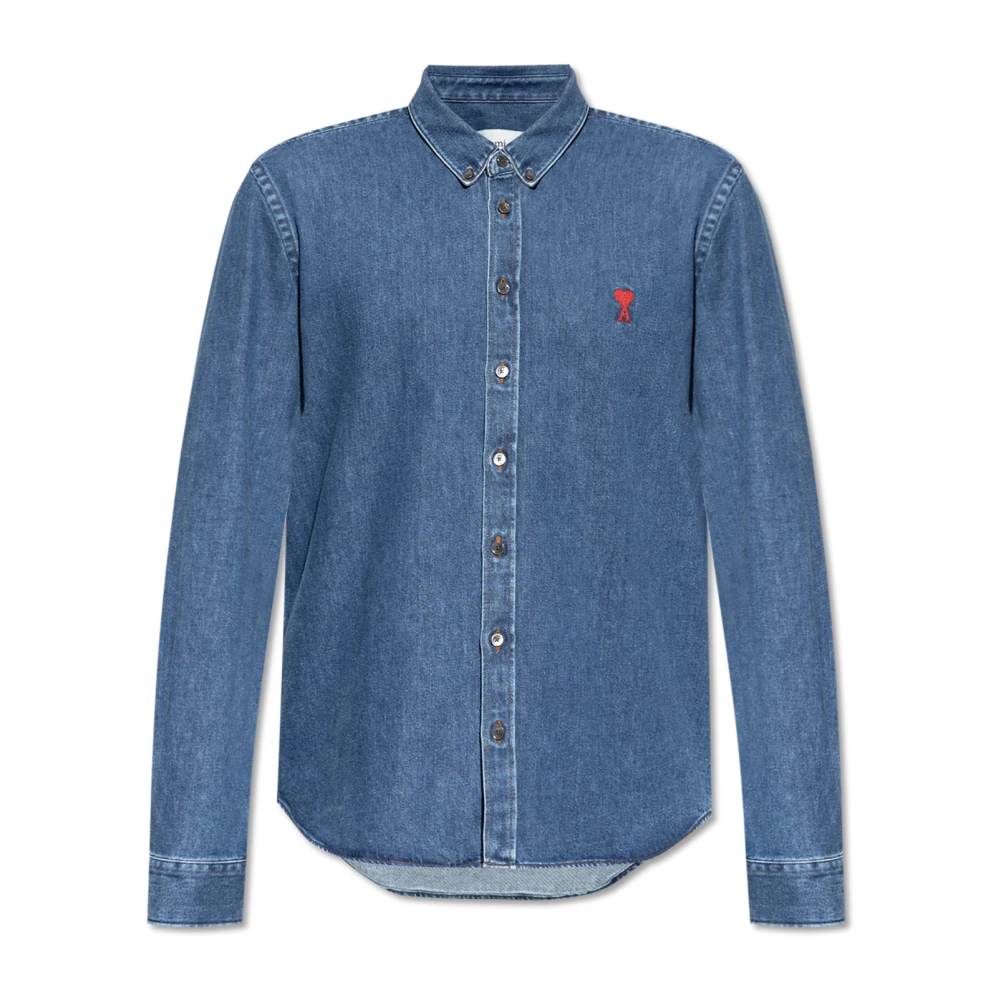 Ami Paris Denim overhemd Blue Heren