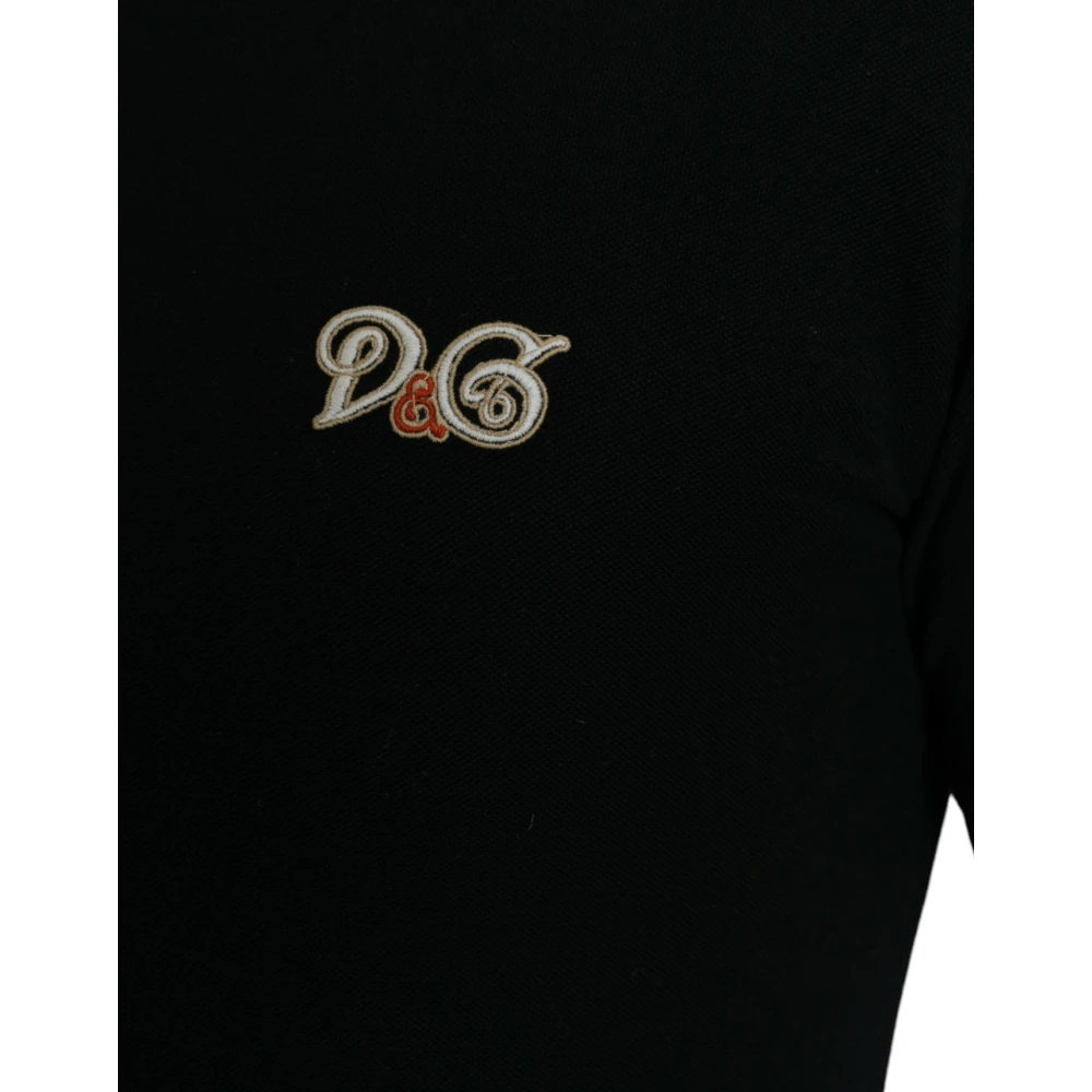 Dolce & Gabbana Zwart Logo Polo T-shirt Black Heren