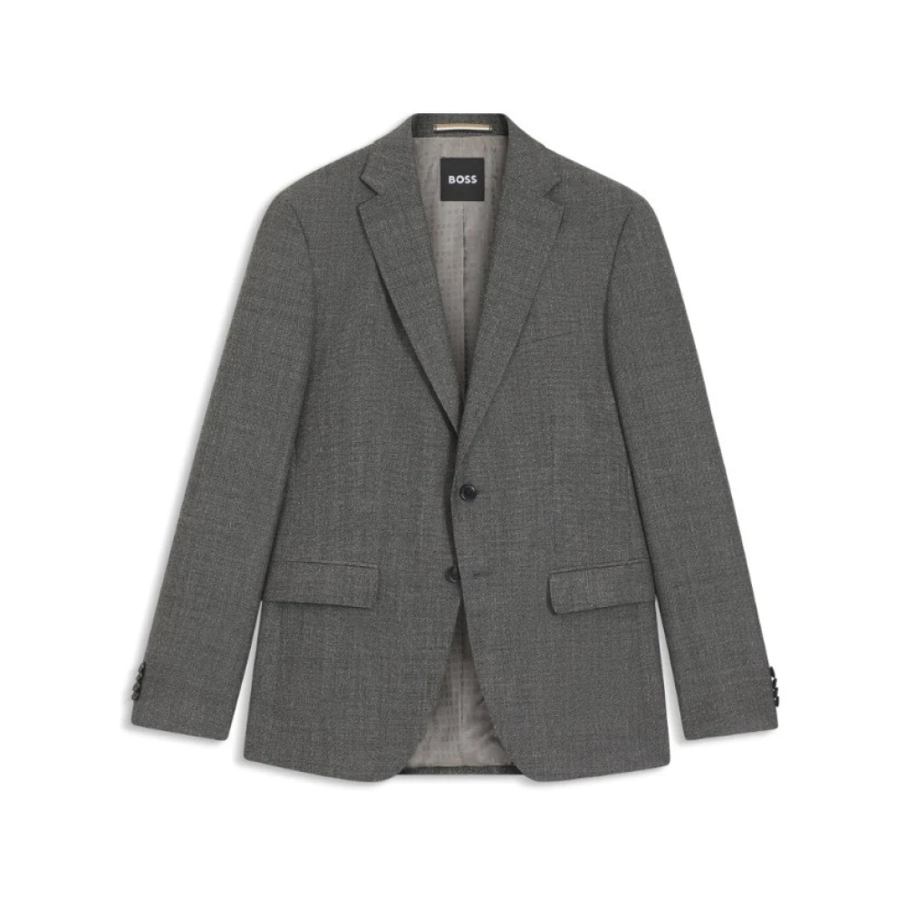 Hugo Men's Gray Micro-Pattern Slim Fit Jacket - Blazers - Xl - Jackets