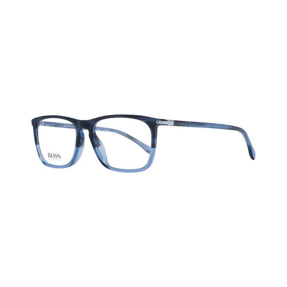 Hugo Boss Blauwe Rechthoekige Acetaat Optische Frames Blue Heren