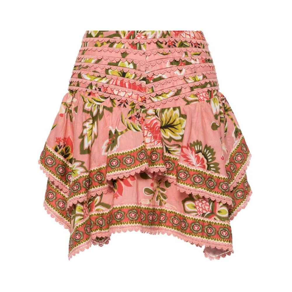 Farm Rio Short Skirts Pink Dames