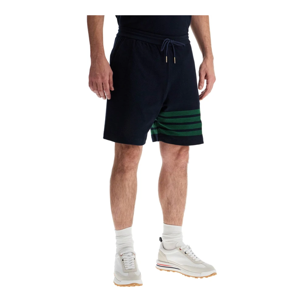 Thom Browne 4-Bar Katoenen Bermuda Shorts Blue Heren