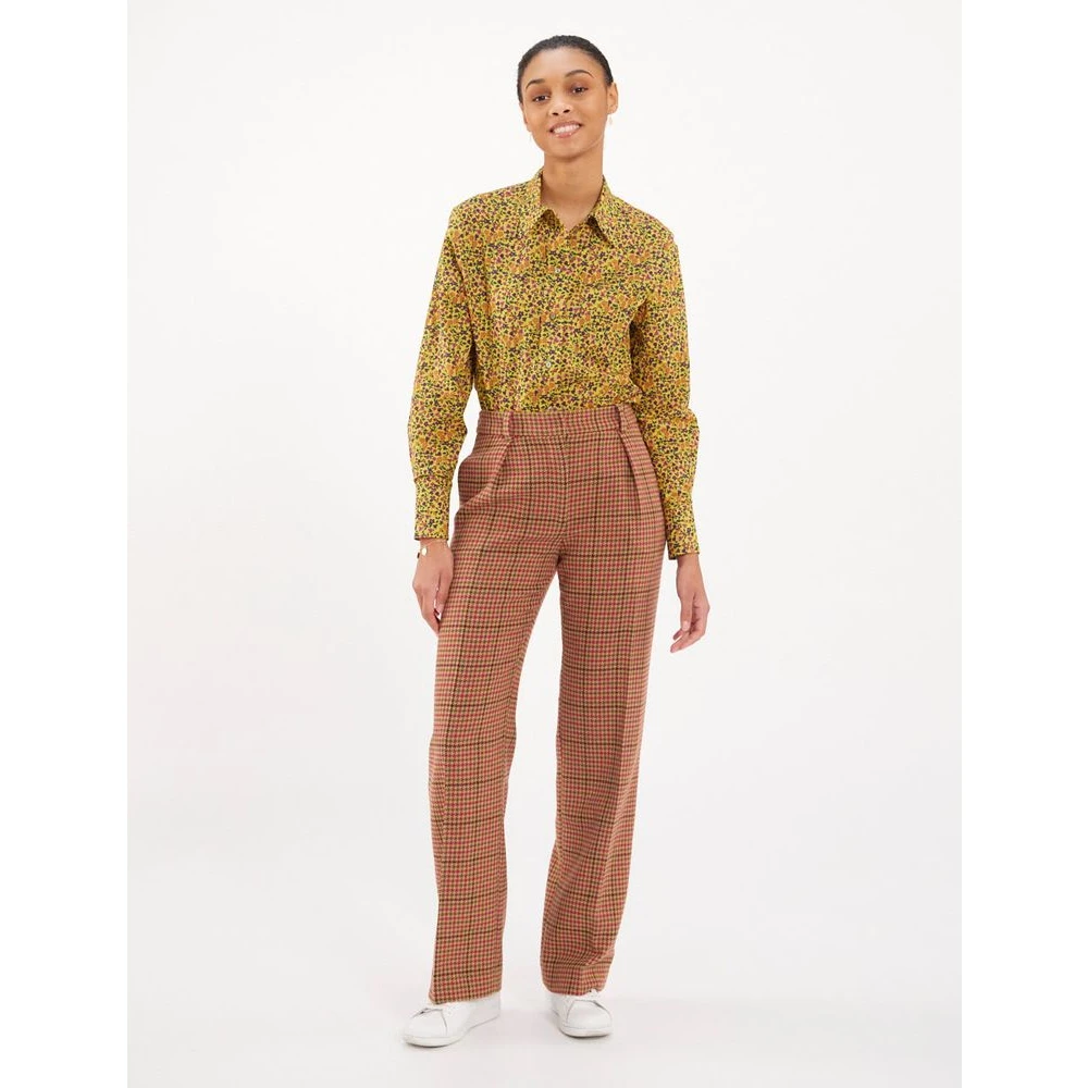 Ines De La Fressange Paris Hector Pied-de-poule Wollen Broek Brown Dames